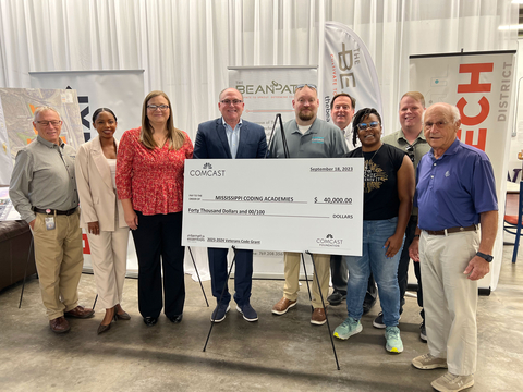 Comcast awards <money>$40,000</money> grant to economic development and educational non-profit organization Mississippi Coding Academies’ (MCA) (Photo: Business Wire)